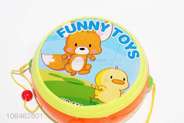 Cheap promotional gift cute cartoon plastic mini twist hand drum toy