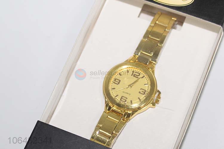 Customized ladies gold 30mm wrist watch fashion wristwatch