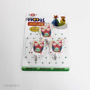 High Quality Owl Pattern 3 Pieces Adhesive Hook