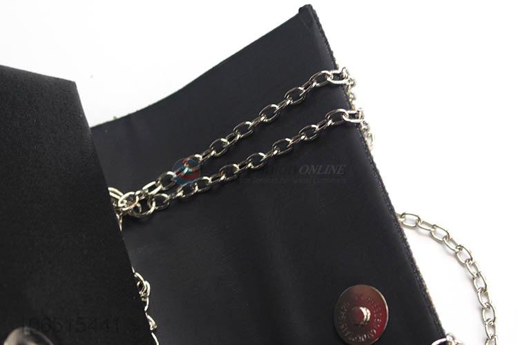 Hot products rhinestone pu leather handbag elegant chain messenger bag