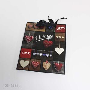 High sales beautiful heart printed paper gift bag