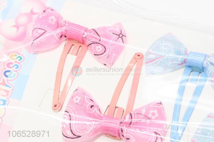 Unique Design Hair Accessories Kids Hairpin With Cute Bow Hairpin Set