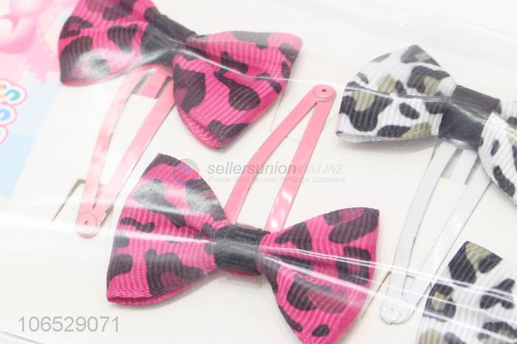 High Quality Colorful Bow Hair Clip Fashion Girls Hairpin Set