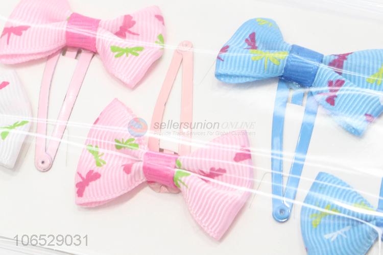 New Style Hair Accessories Kids Color Bow Hairpin Set