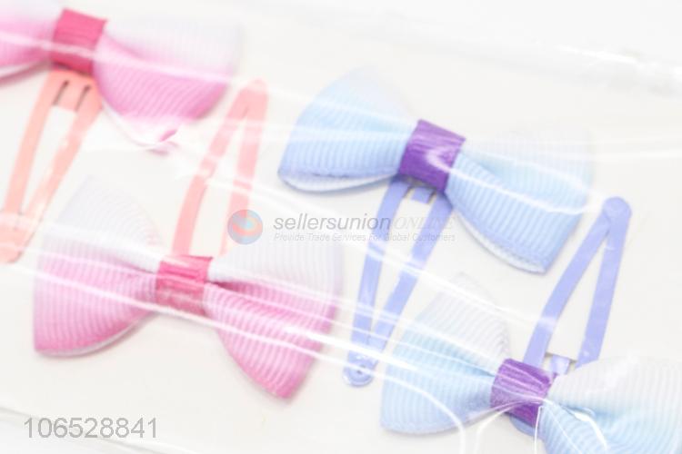 Factory Sell Colorful Bow Hairpin Cute Hair Clip Set