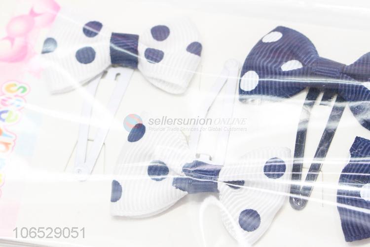 China Manufacturer Colorful Bow Hairpin Set For Girls