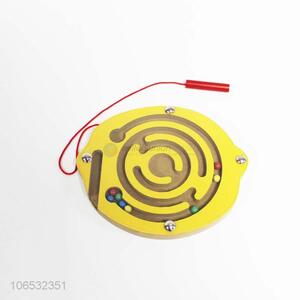 Good sale lemon shape wooden magnetic maze toy for children