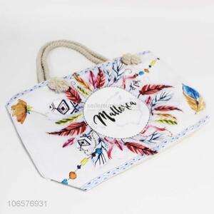 Unique design ladies canvas beach tote bag shoulder bag