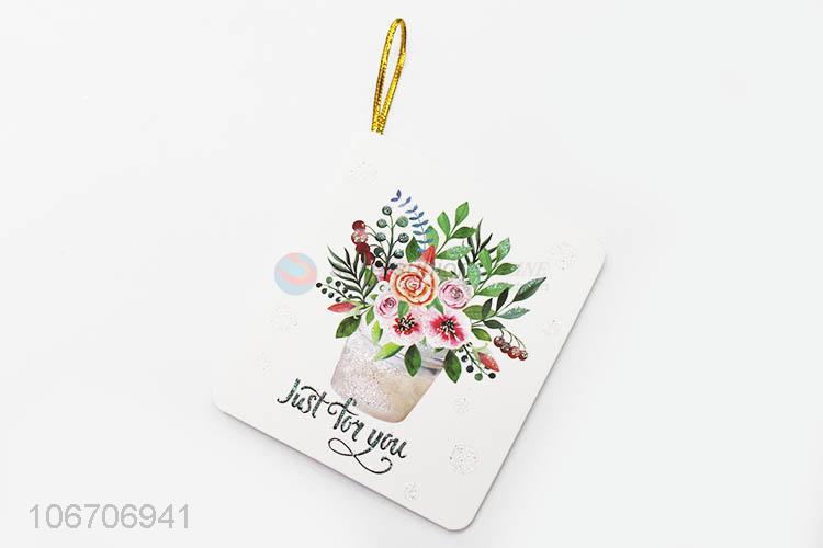 Hot products rectangle flower printed paper greeting card