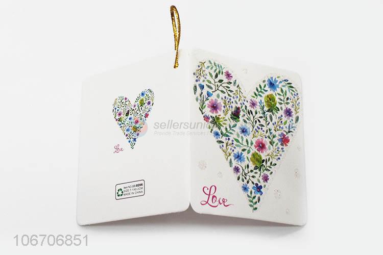 Hot sale rectangle flower printed paper greeting card