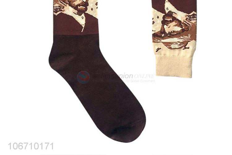 Factory Wholesale Cotton Sport Sock Mid Calf Men Socks Happy Socks