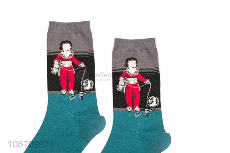Good Quality Men Mid-Calf Length Sock Fashion Breathable Cotton Socks