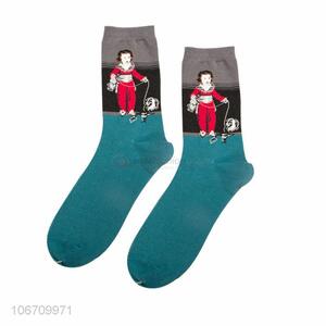 Good Quality Men Mid-Calf Length Sock Fashion Breathable Cotton Socks