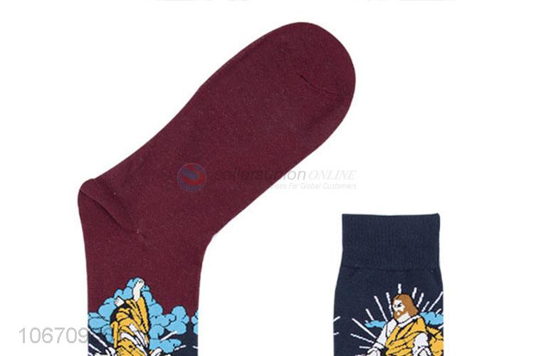 Wholesale Fashion Colorful Socks Men'S Mid-Calf Happy Socks