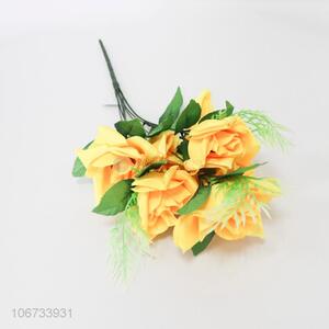 Good Sale 7 Heads Rose Plastic Artificial Flower