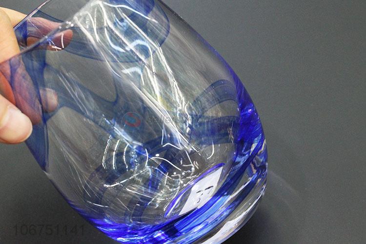 Top Quality Glass Water Cup Blue Tummy Cup