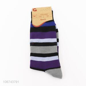 Low price men socks mid-calf length polyester socks
