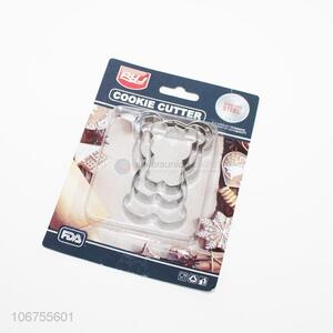 Promotional 3pcs bear shaped cookie cutter cake mould