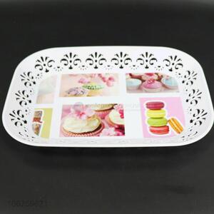 Promotional decorative hollowed-out plastic serving tray plastic <em>salver</em>