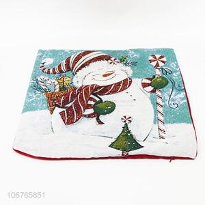 Cartoon Snowman Pattern Pillow Case Boster Case