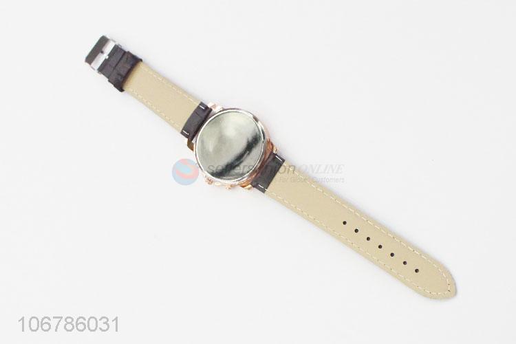 Custom PU Leather Watchband Ladies Wrist Watch