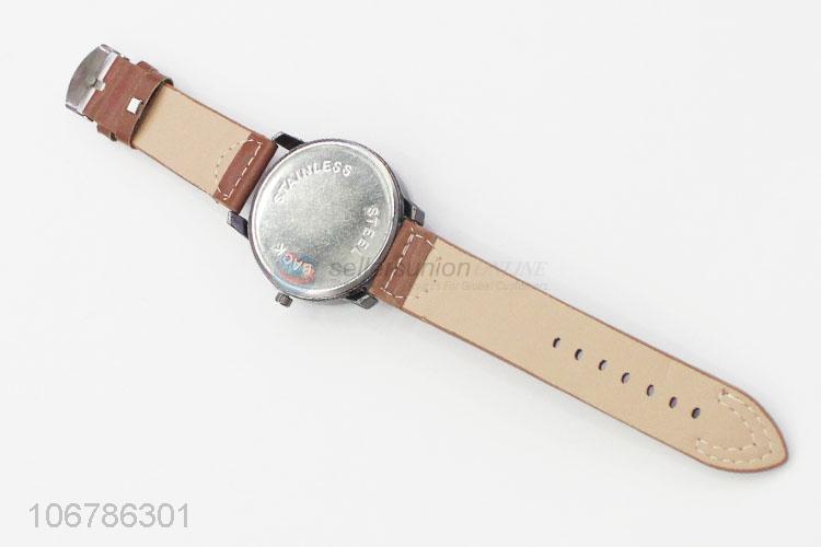 Wholesale Comfortable PU Leather Watchband Wristwatch For Man