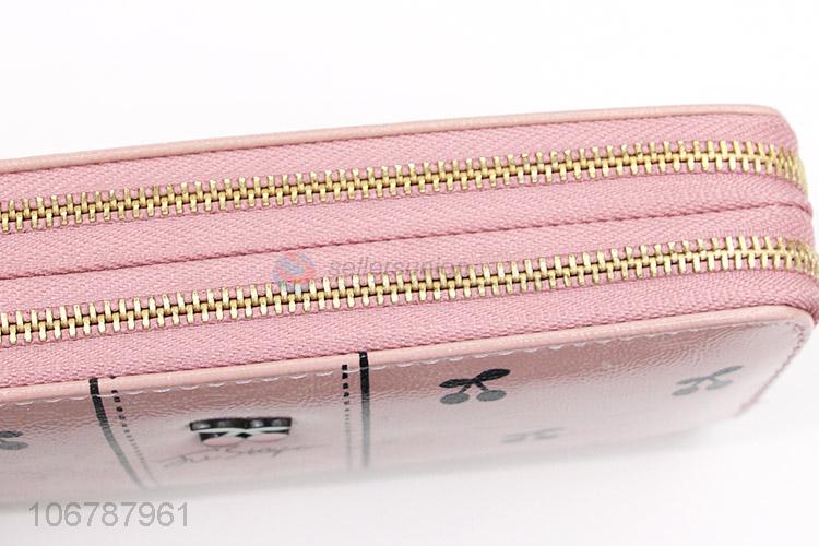 New Style Double Zipper Wallet Ladies Coin Purse