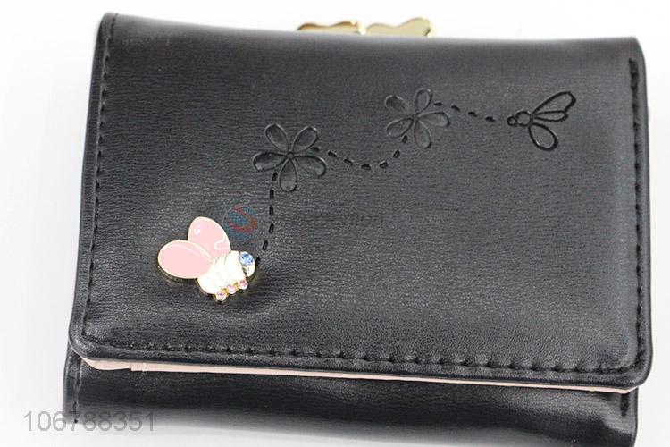 New Design PU Leather Wallet Ladies Foldable Purse