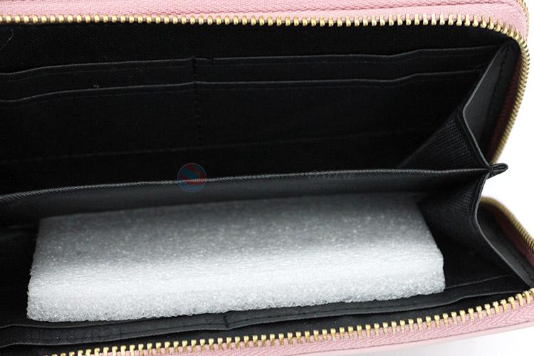 Best Sale Pink Womens Purses Double Zipper Wallet