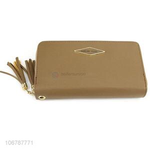 Top Quality Double Zipper Womens Purses Fashion Card Holder