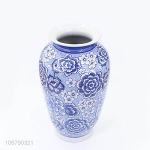 Newest Household Decoration Ceramic Crafts Blue And White Porcelain Vase