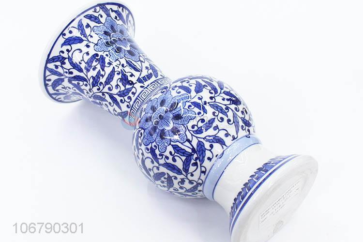 Creative Design Chinese Style Ceramic Crafts Blue And White Porcelain Vase