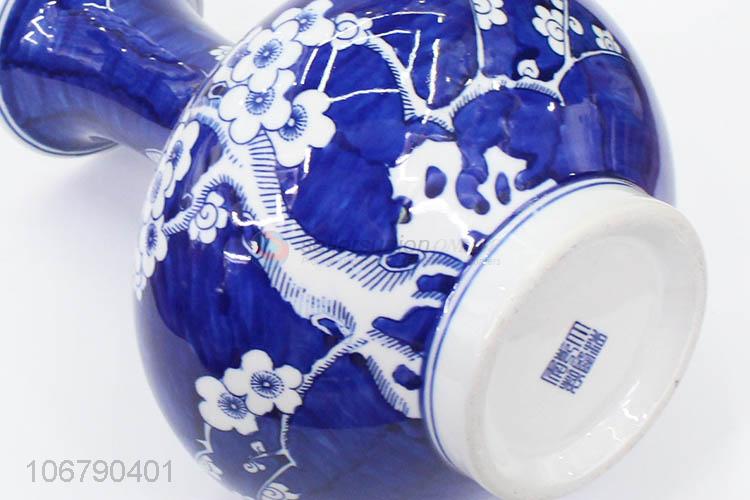 Chinese Style Blue And White Porcelain Vase Fashion Paunch Vase