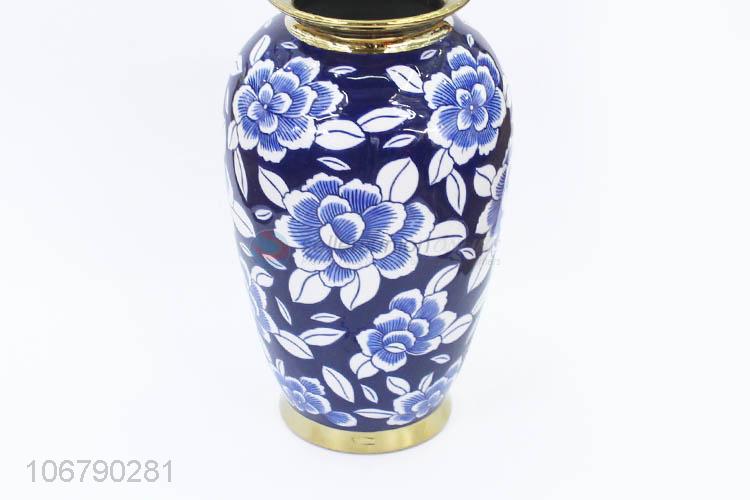 Custom Fashion Ceramic Crafts Blue And White Porcelain Vase