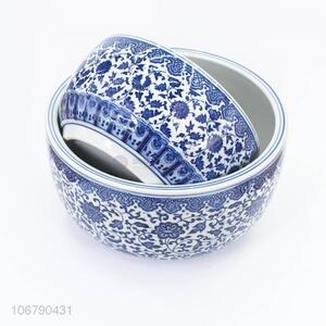 Fashion Household Decoration Blue And White Porcelain Flower Cylinder Set