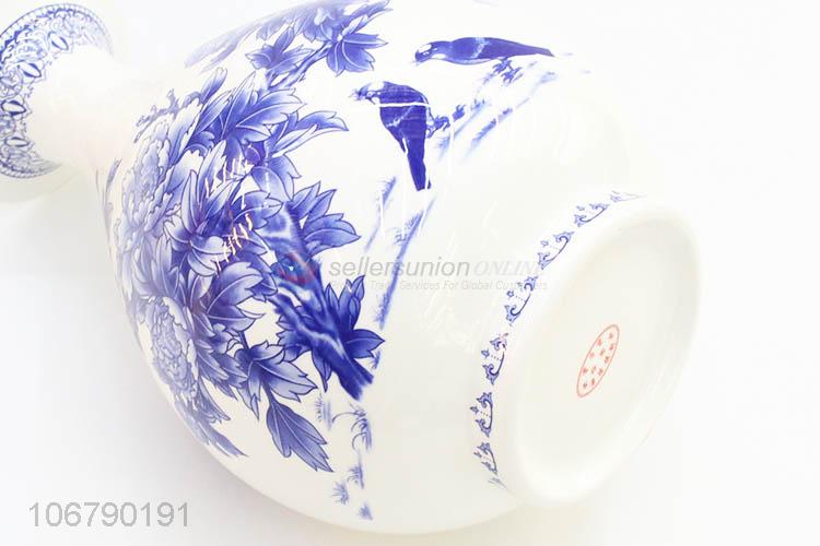 Best Selling Blue And White Porcelain Printing Vase