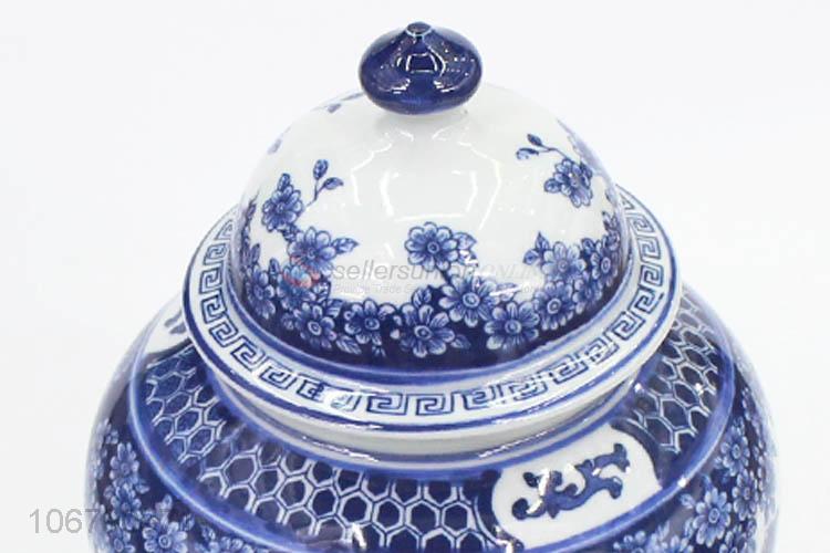 Best Sale Blue And White Porcelain Jar Multipurpose Ceramic Pot