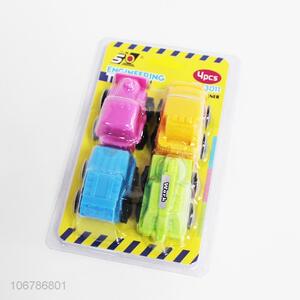 Best Price 4PC Cartoon Car Shaped Plastic Pencil Sharpener