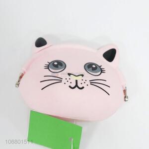 Wholesale fashion cartoon animal cat silicone coin purse for gift