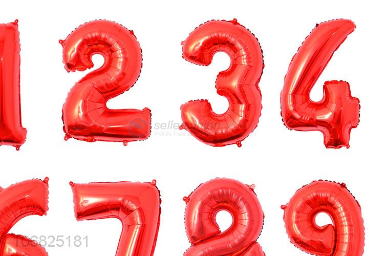 Hot Selling Red Number Foil Balloon Decorative Balloon