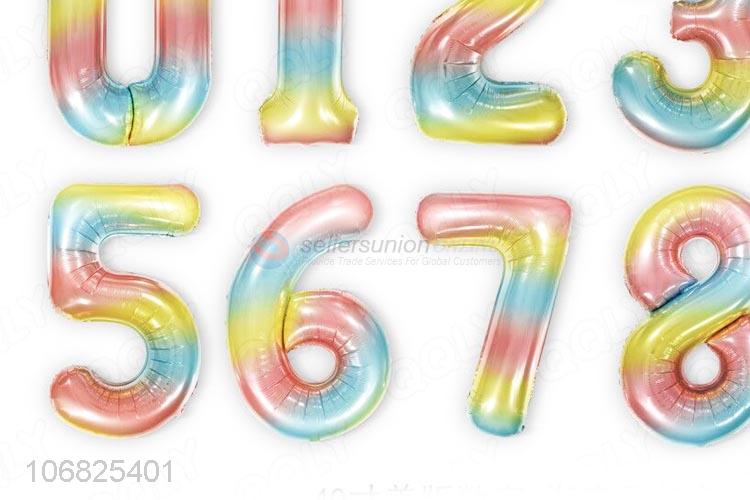 Hot Sale Gradient Rainbow Numbers Foil Balloon