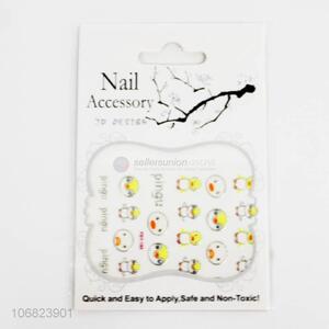 Cute design nail accessories 3d pvc nail sticker decals