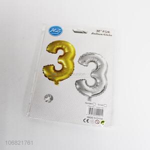 New selling promotion number 3 party decoration inflating foil balloons