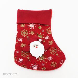 Cheap santa claus design non-woven christmas gift decoration sock