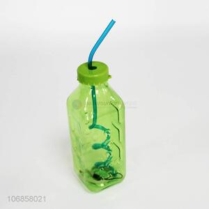 Fashion Design Plastic Water Bottle With Straw