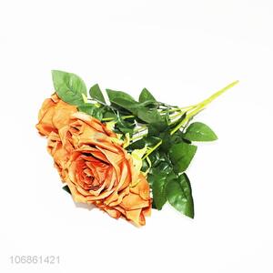 Wholesale exquisite 5 heads simulation rose plastic flower