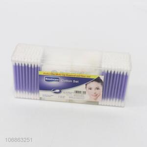 Hot selling personal care cotton set with 140pcs cotton buds, 10pcs cotton balls & 10pcs cotton pads