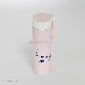 Promotional lovely cartoon cat's paw prints water bottle