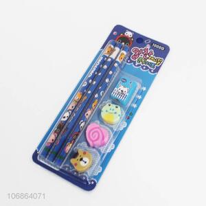 Wholesale children stationery set cartoon pencil and eraser set