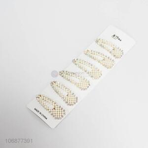Custom 6pcs acrylic beads iron hairpins pearls hairpin